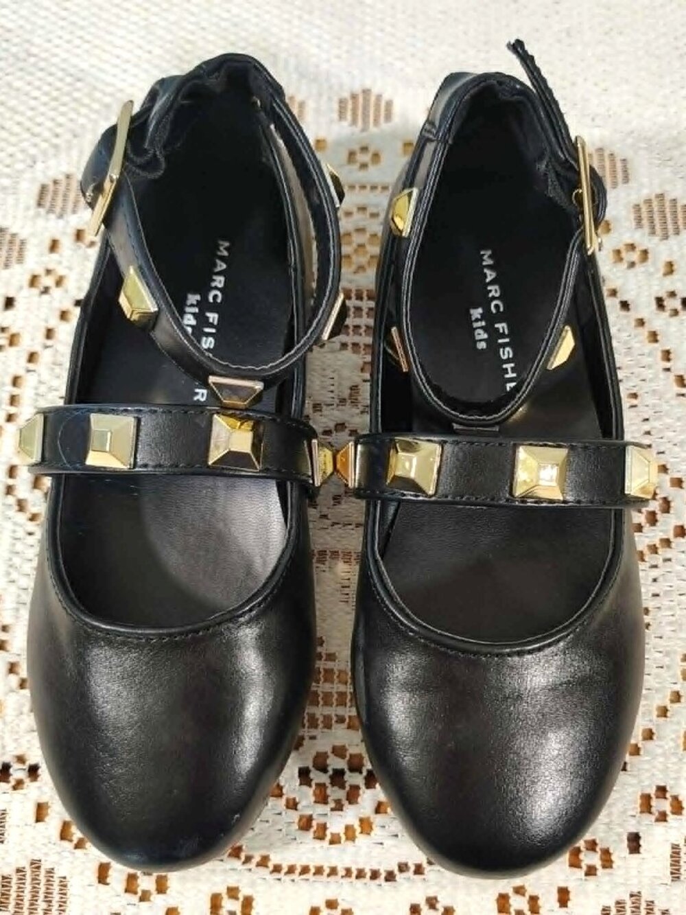 Marc Fisher Kids Ankle Strap Ballet Flats Shoes Girls Size US 12 UK 10.5